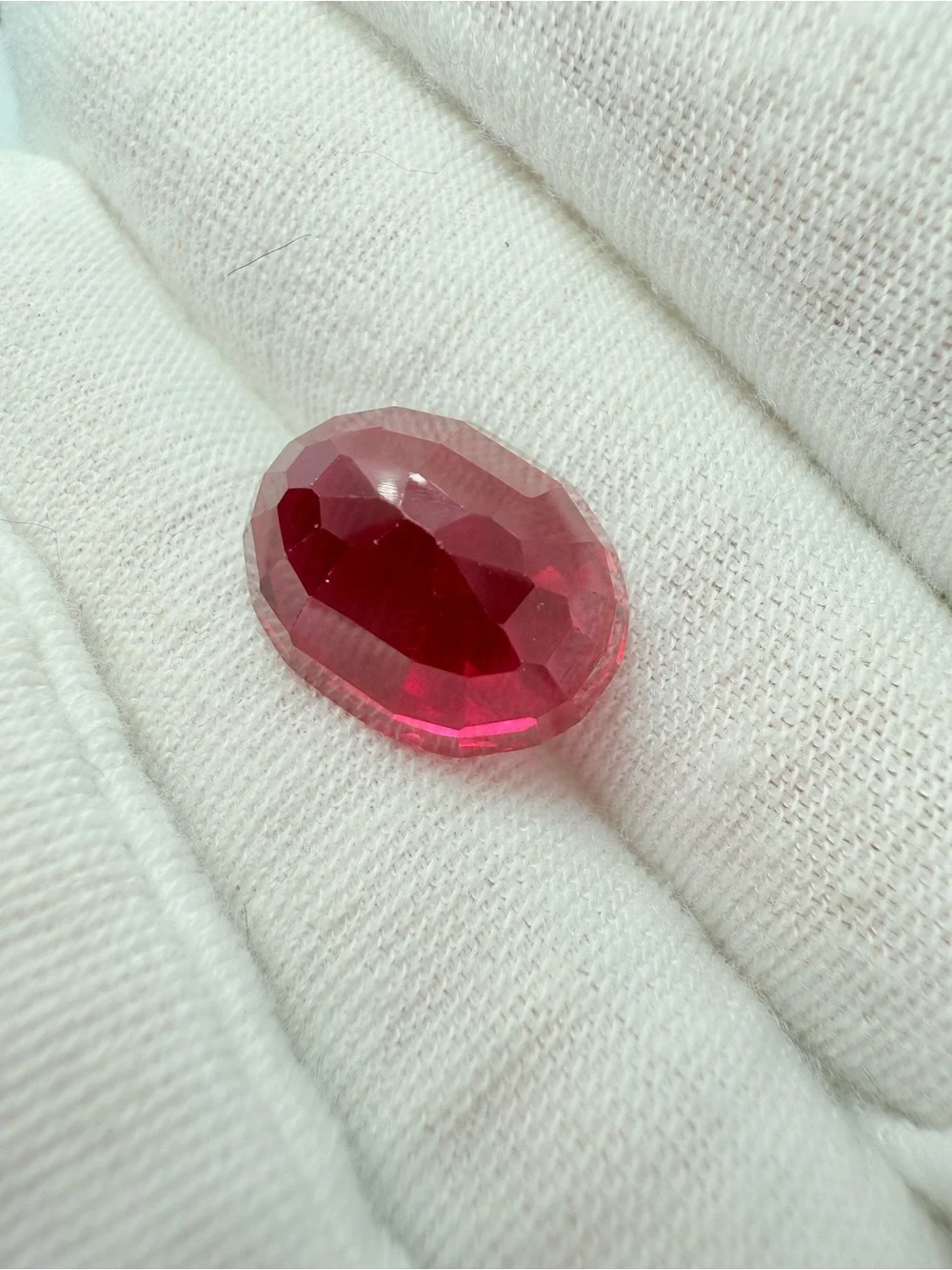 Vivid Red Oval Faceted Gemstone for Women’s Ring or Collection